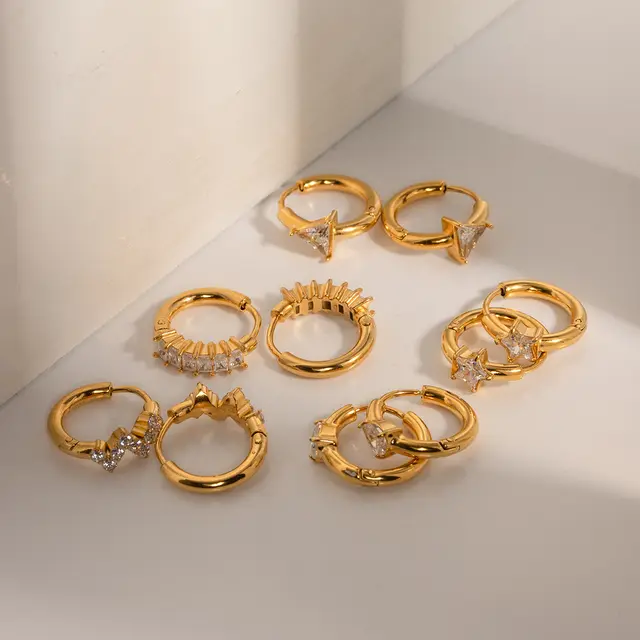 Stainless Steel, Gold Plated 18k